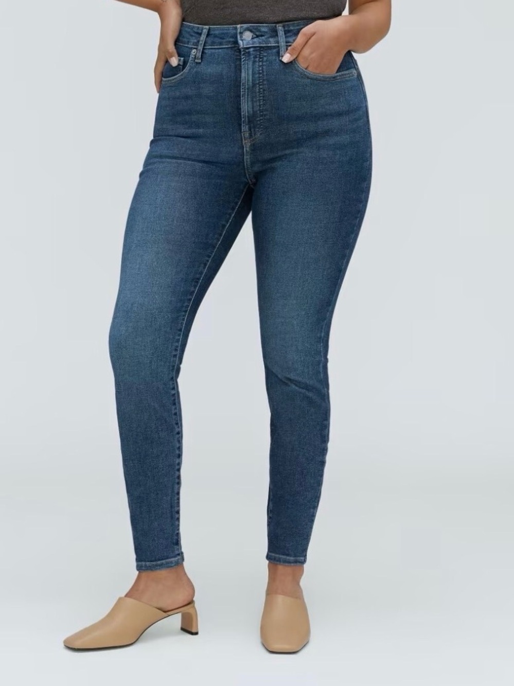 Everlane the Curvy High-Rise Skinny Jeans Crop Dark Wash Size 31